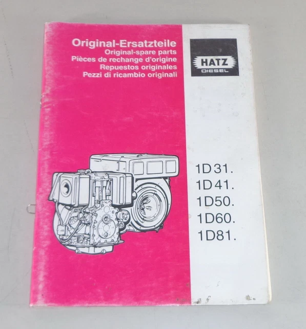 1d50 CATÁLOGO DE PIEZAS / Regiones List Hatz Motor Diesel 1D31/1D41/ 1D50 ...