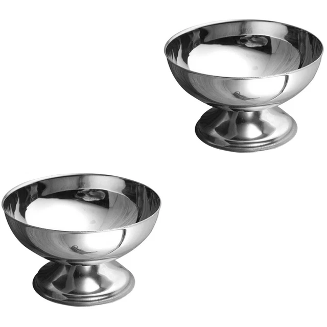 2 pz tazze da dessert in acciaio inox piatto per antipasto ciotola per agitare