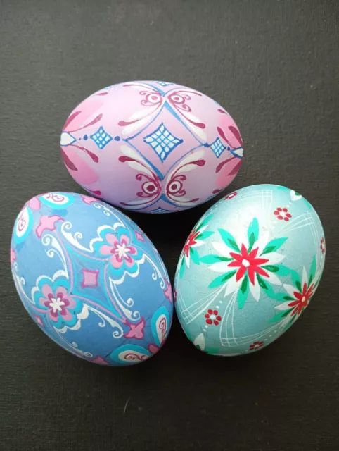 Huevos de Pascua originales Pysanka huevos decorativos juego de 3 piezas en... 3