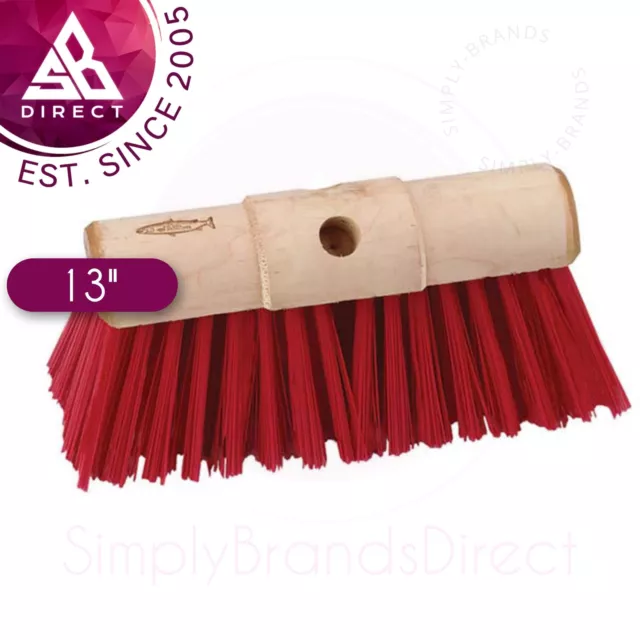 Salmon 13'' PVC Broom Double Hole Head│Long Lasting Hardwearing Materials│Orange