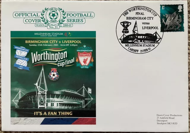 Birmingham City v Liverpool Worthington Cup Final 2001 Dawn First Day Cover