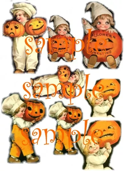 Halloween Vintage Children Waterslide Decals