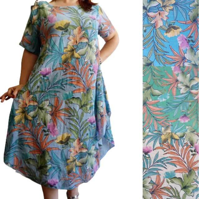 Vestito donna estivo prendisole abito donna 100% cotone estate mare COMODO