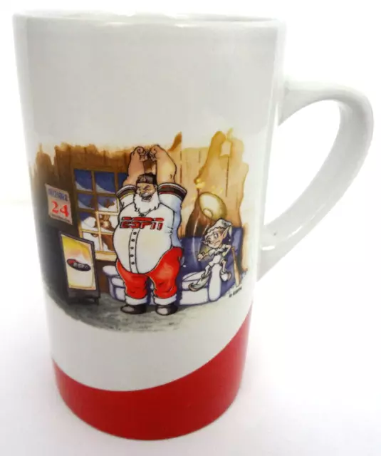 Espn Santa Claus Coffee Mug Tea Cup Sport Souvenir Christmas Eve Tv Reindeer Elf