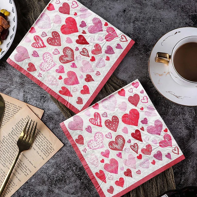 20 pz tovaglioli colorati carta amore decorazione tavolo San Valentino cuore