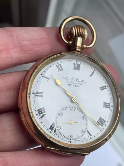 Superb Antique AJ Parker DF & Cie Swindon Open Faced Pocket Watch (P113)