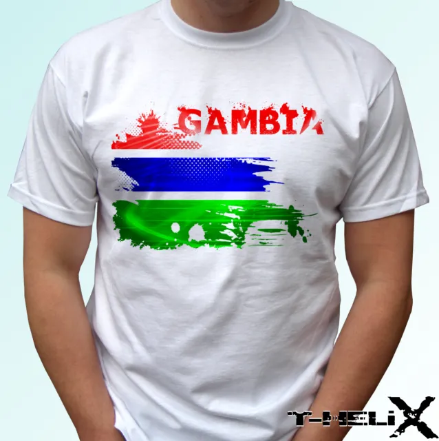 Gambia flag - white t shirt top Africa design - mens womens kids & baby sizes