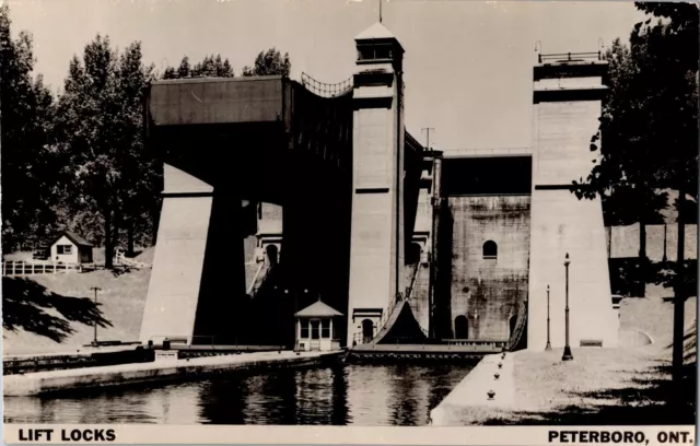 Lift Locks Peterborough RPPC Postcard Ontario ON Real Photo Peterboro Unused