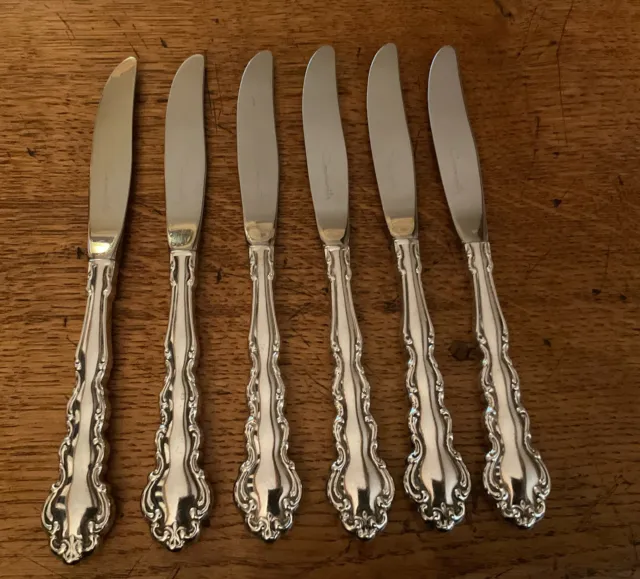 6 Vintage Silver Plated Community By Oneida Mansion House Pattern Dessert Knives