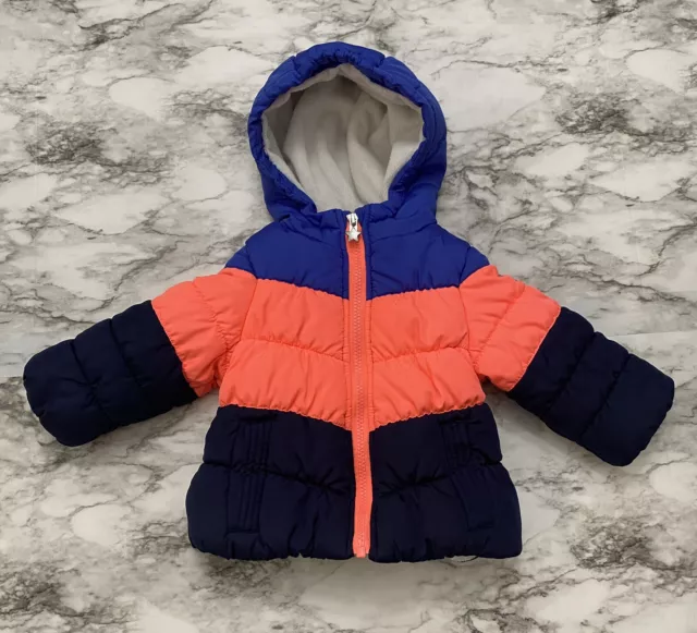 OSHKOSH BGOSH Baby Winter Puffer Jacket Hooded Coat 12 Month Multicolor