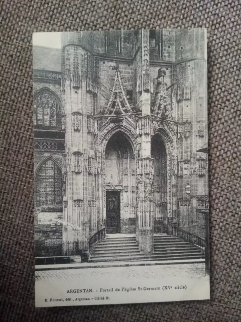 Cpa Argentan Church Portal Of Saint Germain