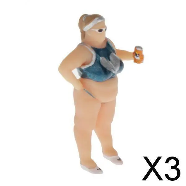 3X 1:64 Personnes Figurine Bikini Car Wash Modèle Miniature Paysage Accessoire