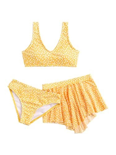 SOLY HUX Girls 3 Piece Swimsuits Cow Print Bikini Bathing Suit with Shorts