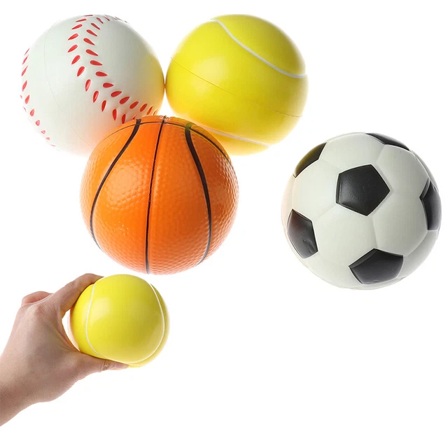 10cm Foam Stress Balls Toy Baby Basketball Football Squeeze Soft ToWFB-yk