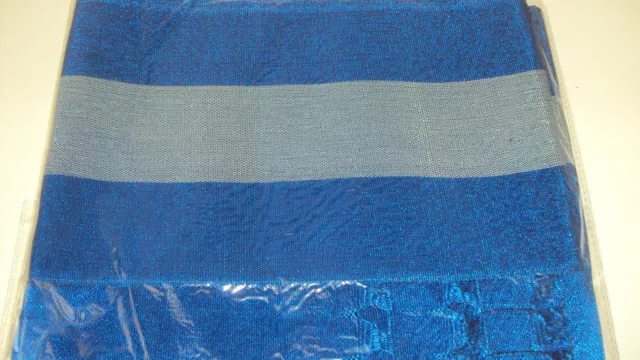 NIGERIAN Aso Oke Gele (Headtie) Royal Blue & Silver Stripes  - 1 Piece