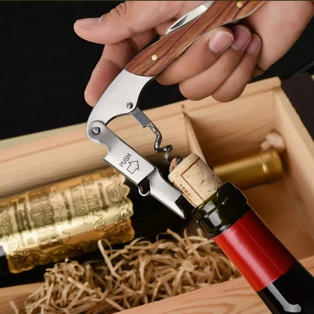 Abridor de vino tinto profesional innovador botella de cerveza de vino de acero inoxidable QT