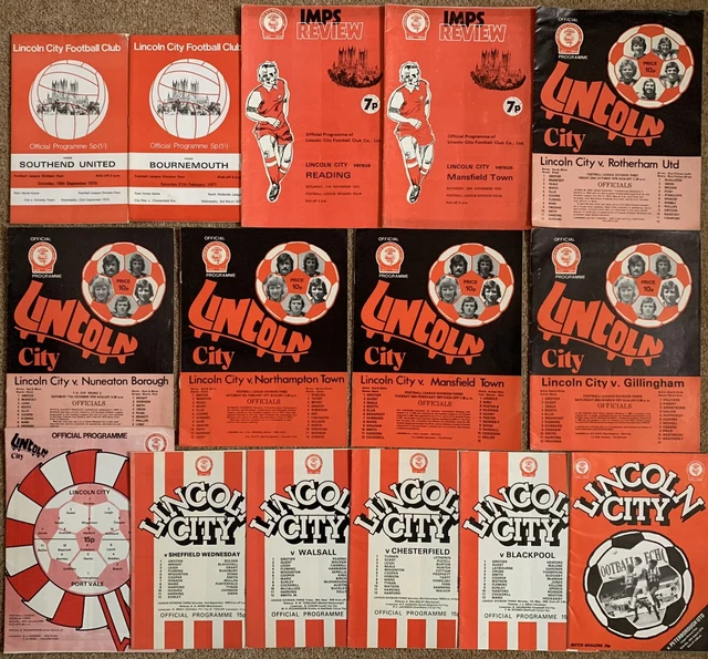 LINCOLN CITY FC 1970s HOME FOOTBALL PROGRAMME COLLECTION Job Lot ...