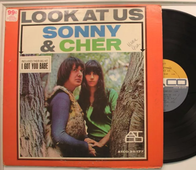 Sonny & Cher Lp Look At Us On Atco - Vg+ / Vg+