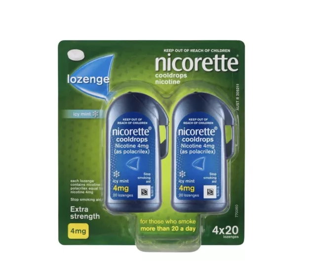 Nicorette Cooldrops Icy Mint Lozenges - 4mg 80 Pack