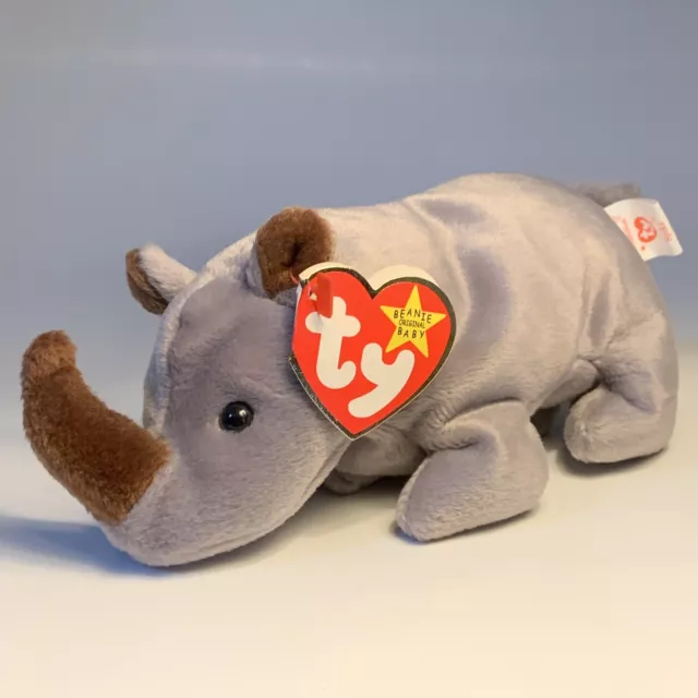 Retired Vintage Ty Beanie Baby Spike The Rhino Free Shipping 🚛
