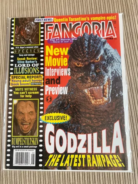 Fangoria Vintage Horror Magazine #145 1995 Godzilla/Clive Barker/Stephen King