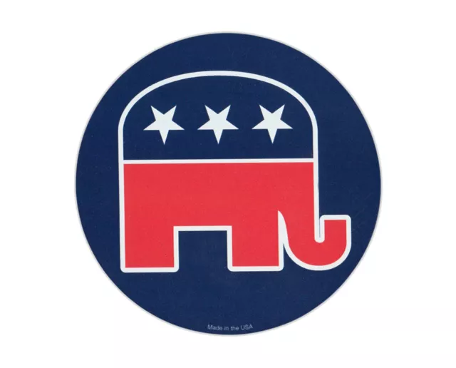 Magnetic Bumper Sticker - Republican Elephant (Conservative) - Round Magnet