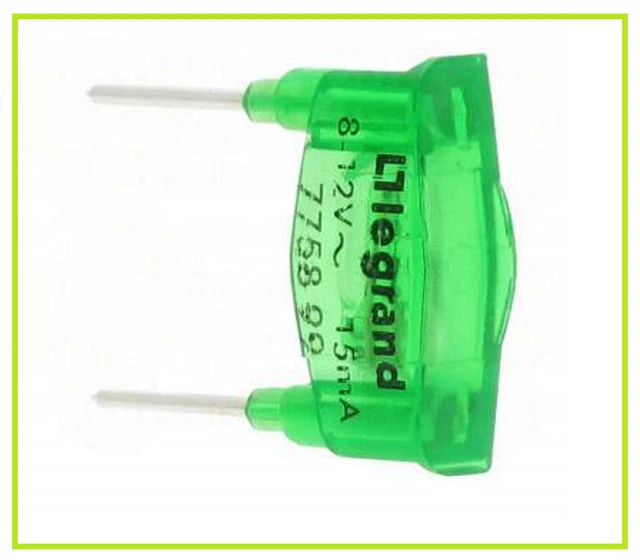 Voyant Témoin Vert Legrand - 8-12V 15mA - Références 6949 99 / 7758 99 - Neuf