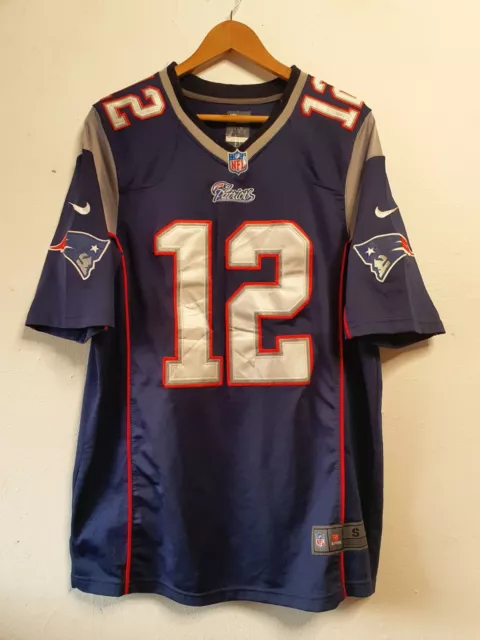 Nike NFL New England Patriots Tom Brady #12 Jersey Men's Small Blue Football