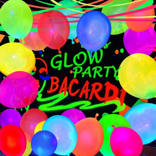12inch Neon Glow Party Balloons UV Black Light Balloons Glow in the dark  Luminous Helium Latex Balloon Birthday Decorations Wedding Glow Party