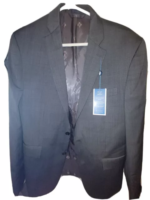 NWT Ryan Seacrest Distinction Mens Suit Jacket Gray 40 R Modern Fit Two-Button