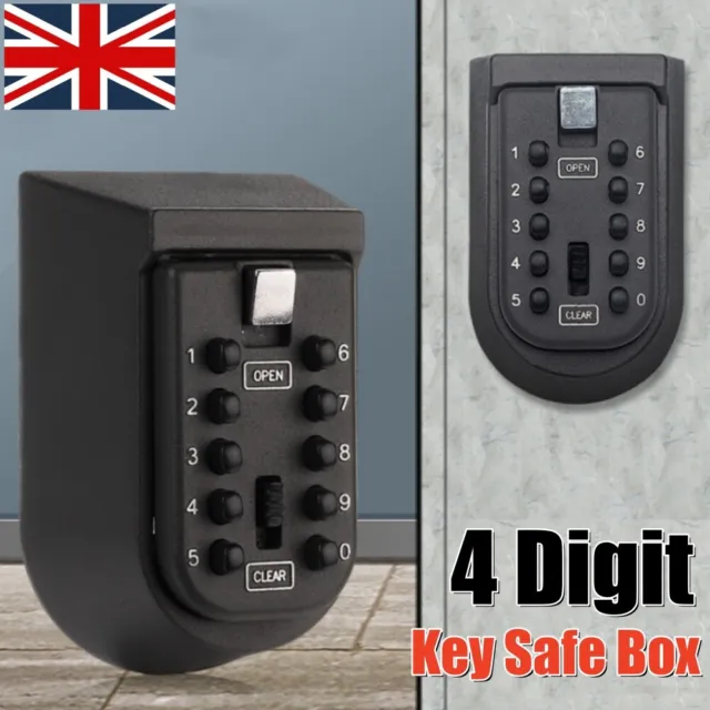 4 Digit High Security Key Safe Box Code Lock Storage Wall Mounted Outdoor Code