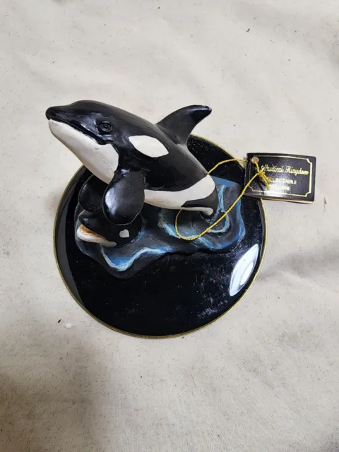 Small Vintage Killer Orca Whale Centerpiece