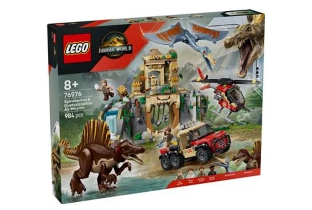 LEGO 76976 Jurassic World Spinosaurus and Quetzalcoatlus Air Mission ...