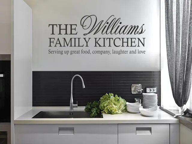 PERSONALISED "The Family Kitchen..." Wall Art Sticker, Vinyl Decal, PVC