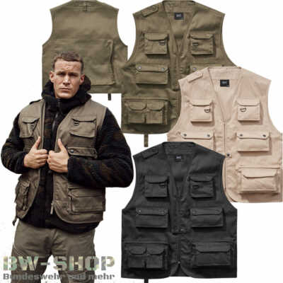 Brandit Gilet Caccia 13-tasche Pescatore GILET Esercito Outdoor Gilet multifunzione Gilet 