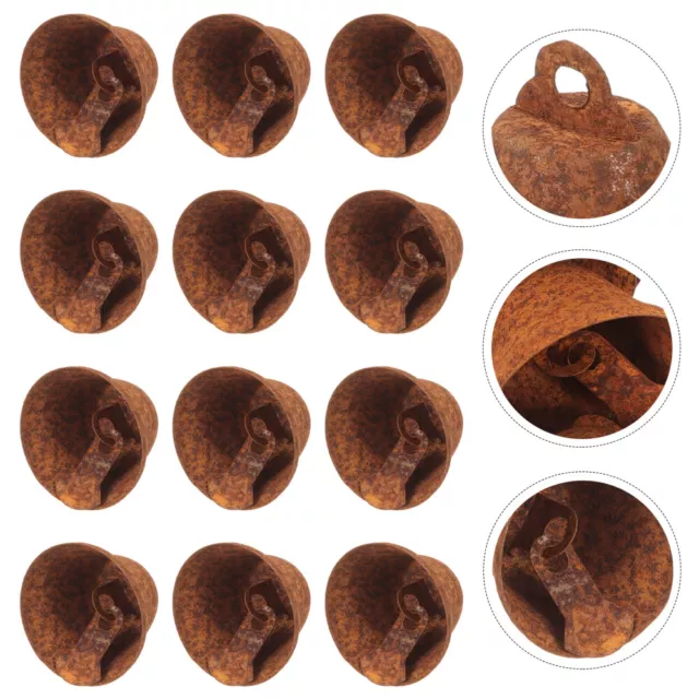 50 Pcs Iron Sleigh Bell Ornament Christmas Tree Bells Rusty