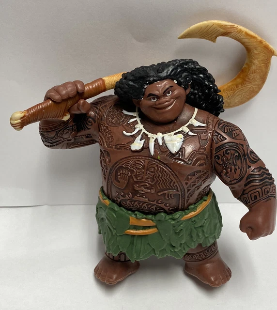 Disney Jakks 5" Maui  Toy Action Figure Moana w/ Magic Fishing Hook Cake Topper