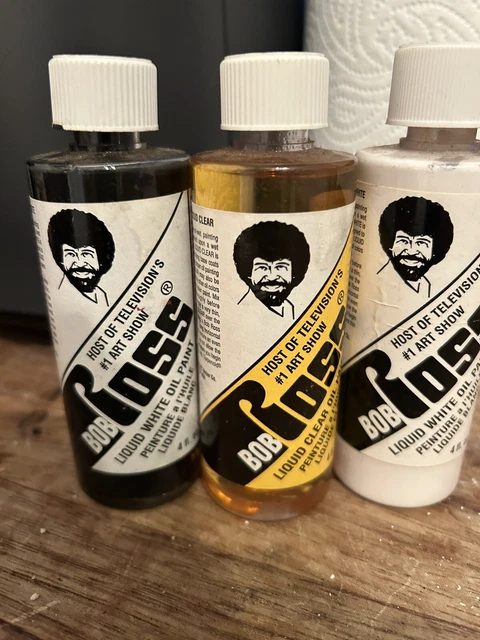 Neu Bob Ross Basismantel Wertpaket - flüssigweiß, flüssig klar, flüssigschwarz