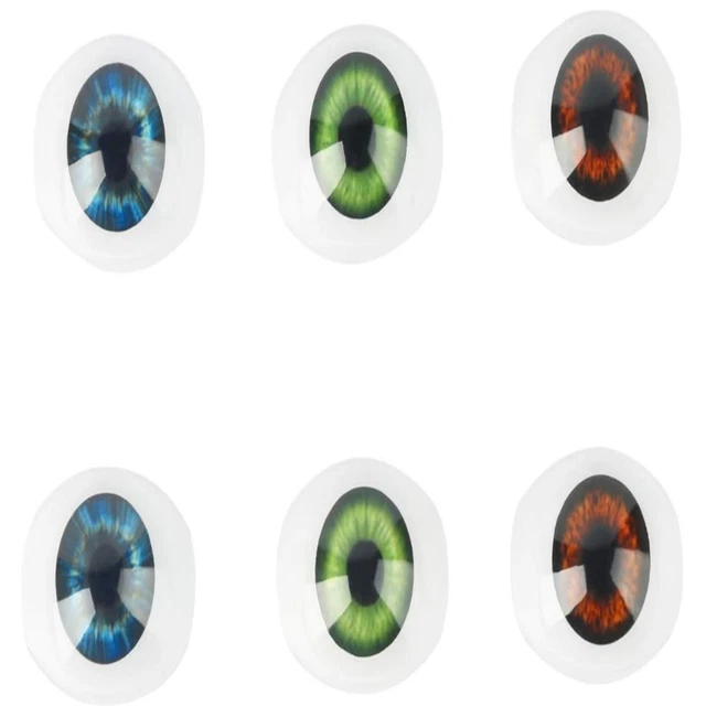 8Pcs Hollow Oval Flat Oval Flat Plastic Eyes Hollow Porcelain  DIY Supplies