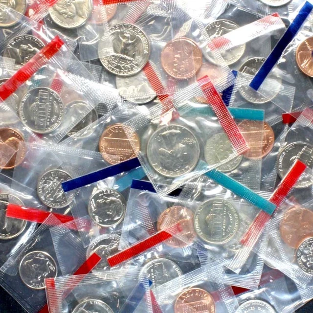 Lot of 50 Mixed U.S. Mint Set Coins in Original Government Cello 3a