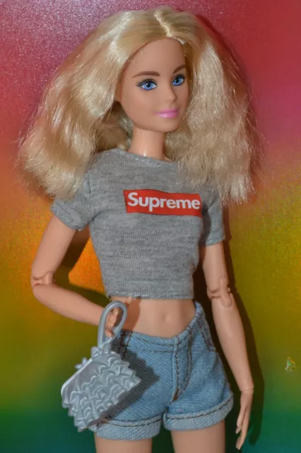 Barbie Doll Accessories #320 Metallic Silver Ruffle Handbag Purse