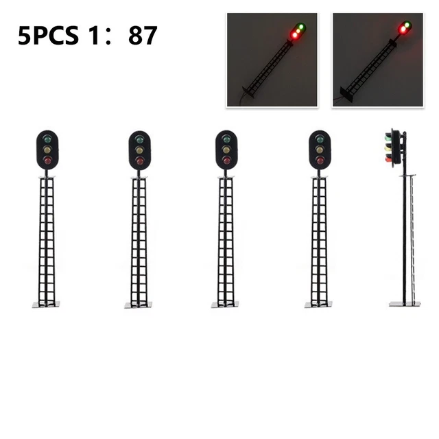 Evemodel Lot De 5 Appliques Murales 1:87 HO – LED Blanc Chaud, 12-18V AC/DC, 20mA, Pour Maquettes Ferroviaires Et Bâtiments