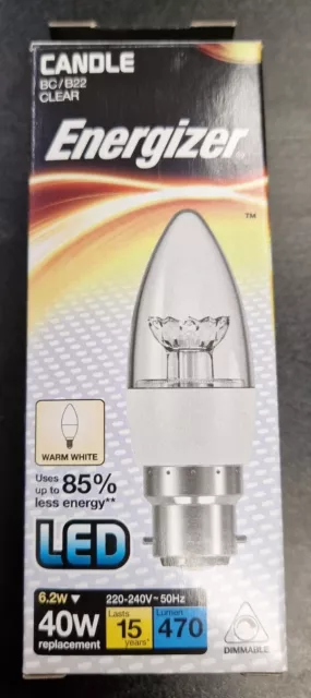 5 x Energizer LED Kerze dimmbare dekorative Glühbirne 40w warmweiß