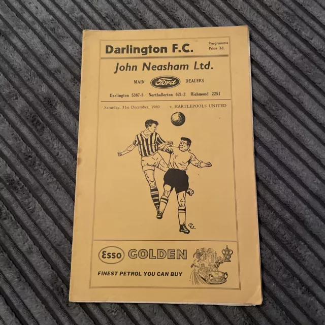 1960 Darlington V Hartlepools Utd United 60/61 Division 4 League Programme