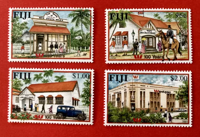Fiji - 2001 - 100 Years of Westpac  - Set of 4 Stamps (MNH).