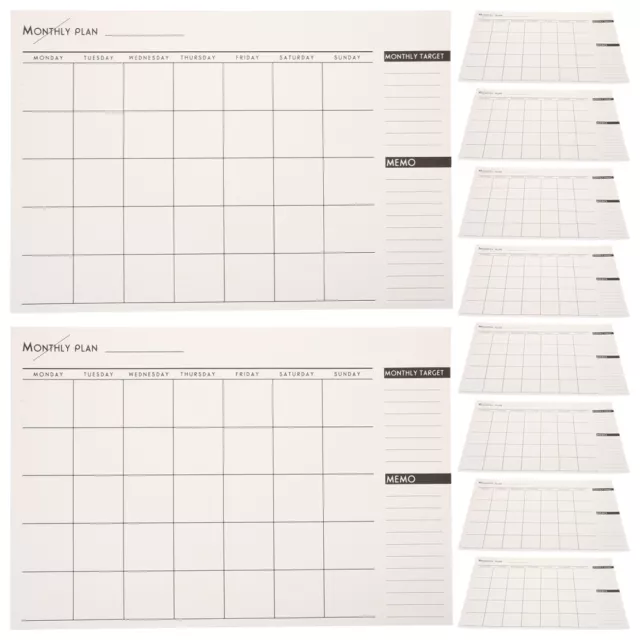 12pc Monthly Planner List Pad for Office Memo Schedules