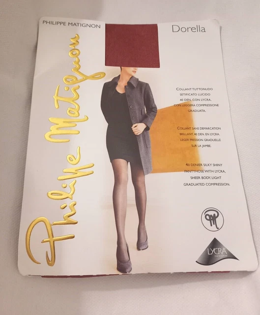 2 Paires De Bas Philippe Matignon 15 Deniers - Taille M - Ivoire - Neuf