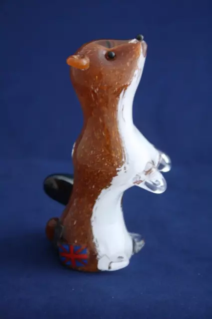 Langham Glass Hand-Made Crystal Small Stoat Standing - Brand New / Boxed