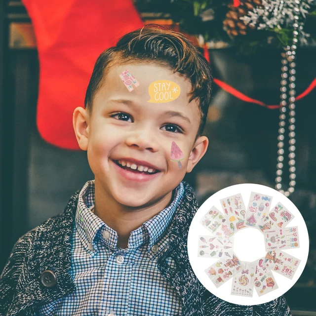 22 Autocollants Tatouage Pirate + Masques œil Crâne - Accessoires Fête, Déguisement Enfants - Pour Anniversaire, Halloween, Jeux De Rôle