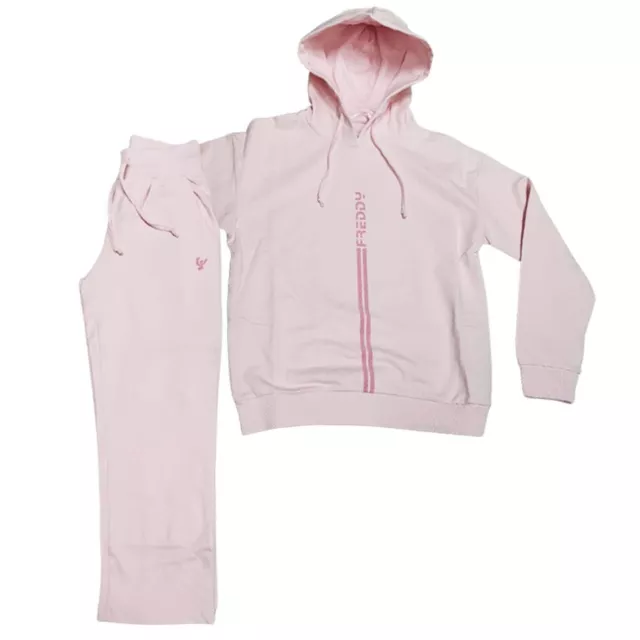 Tuta Ragazze Freddy Fr1416 Cotone Felpato Rosa